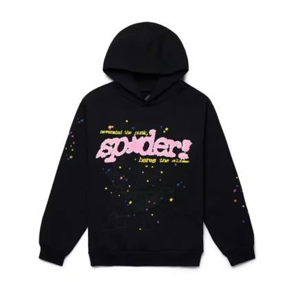 Sp5der PNK V2 Hoodie Black Front