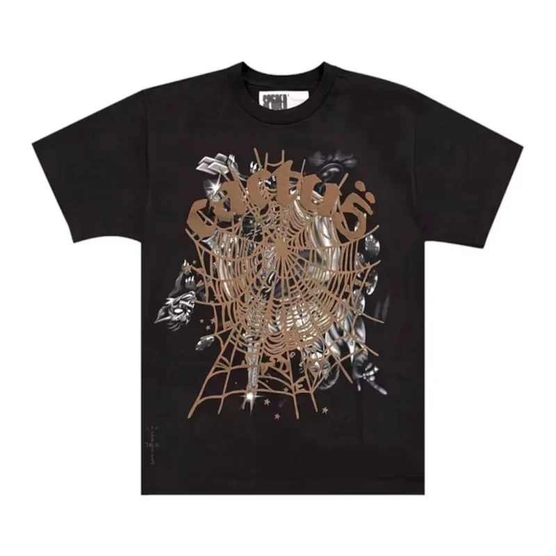 Sp5der x Travis Scott Cactus Jack Airbrush T-shirt Front