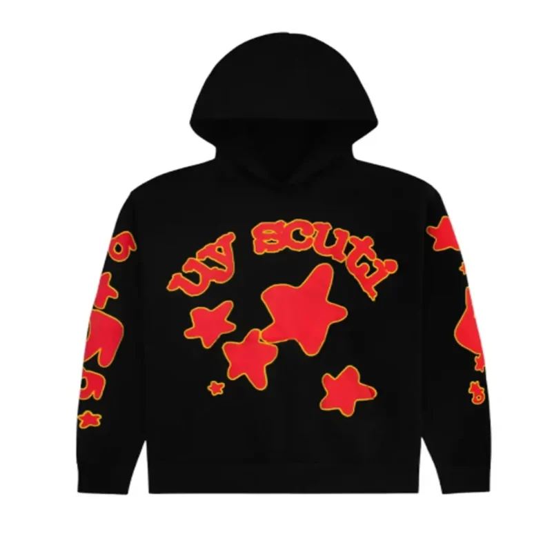 Sp5der x UY SCUTI Hoodie Black