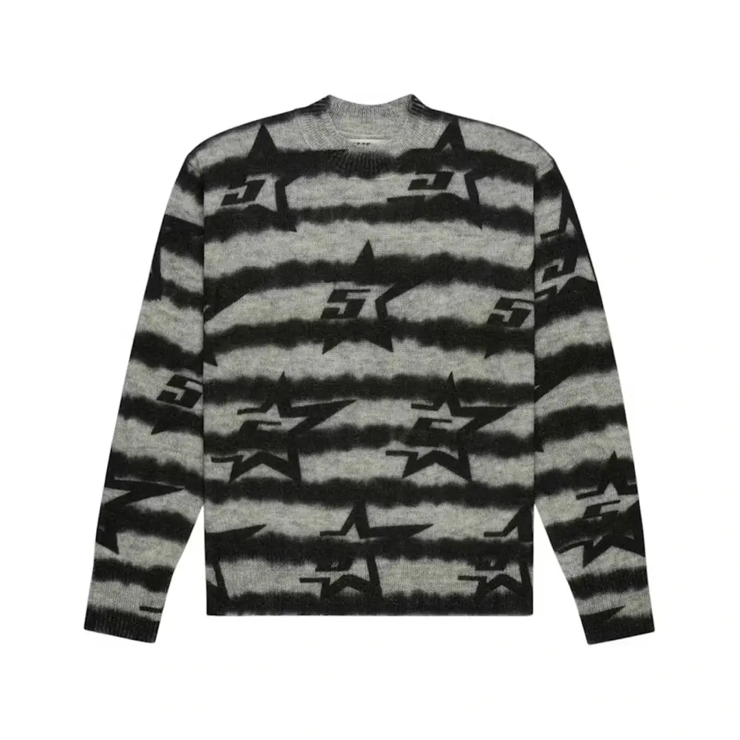 Sp5der 5Star Mohair Sweater Black Front Sp5der 5Star Mohair Sweater Black Front