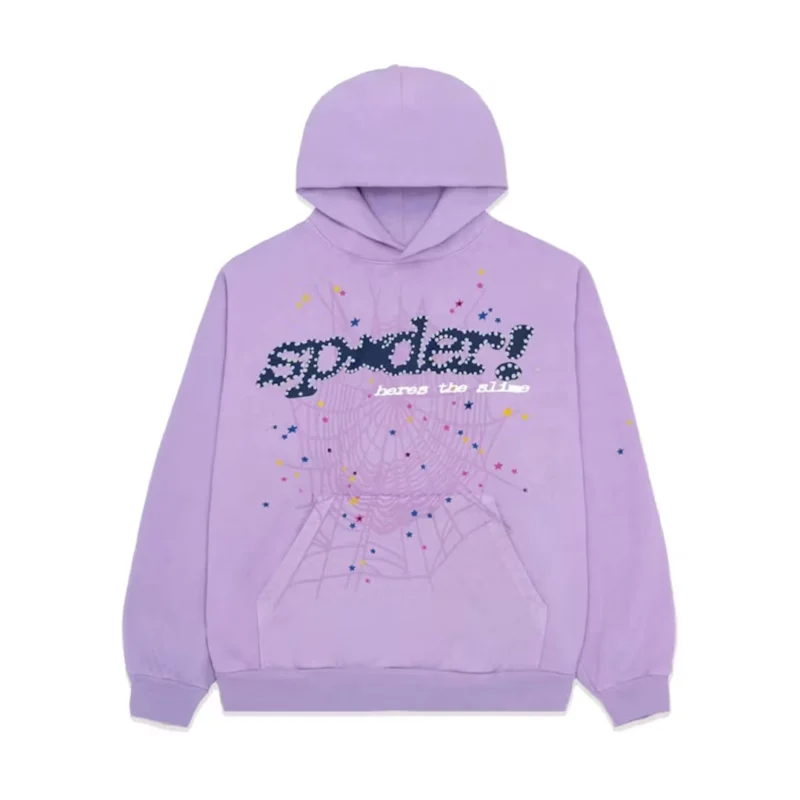 Sp5der Acai Hoodie Purple Front