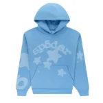 Sp5der Beluga V2 Hoodie Dusty Blue Front