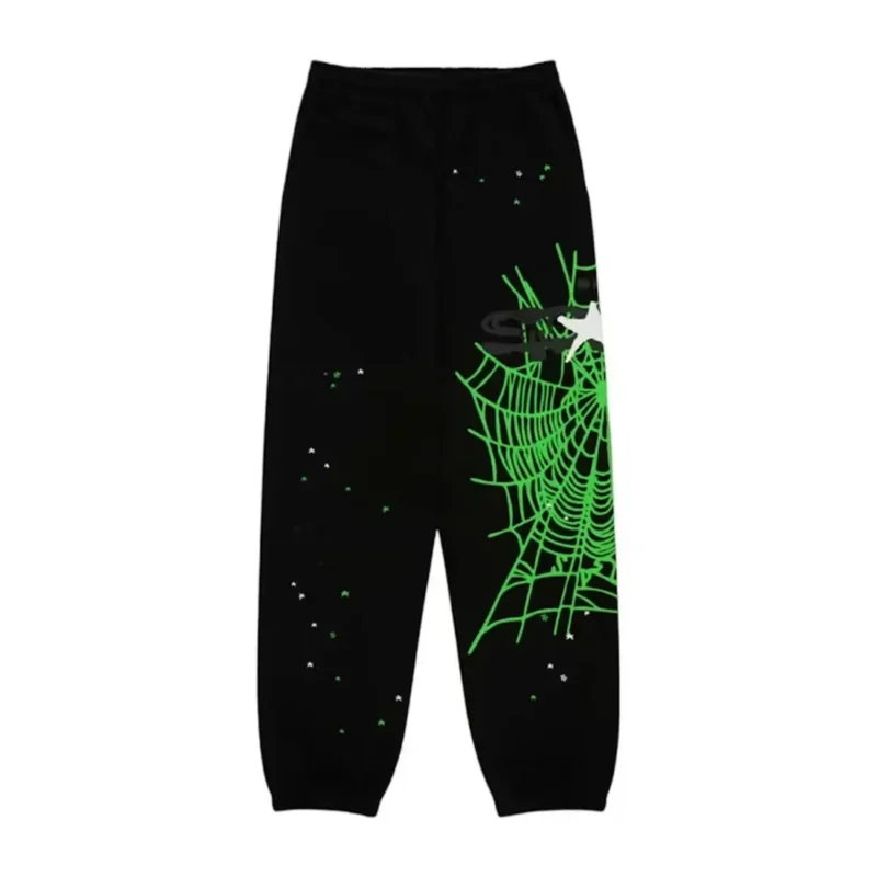 Sp5der Heavy Web Sweatpant (FW25) Black Front