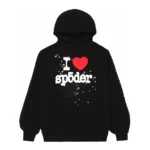 Sp5der I Heart SP5 Souvenir Hoodie Black Front