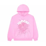 Sp5der OG Web Hoodie Pink Front