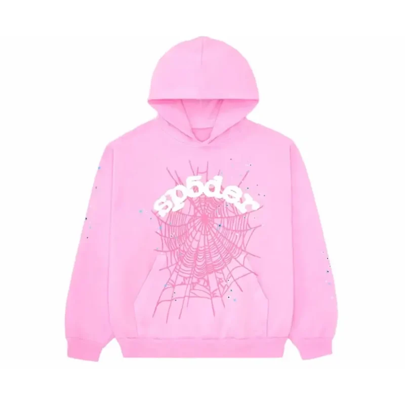 Sp5der OG Web Hoodie Pink Front