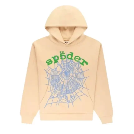 Sp5der OG Web V2 Hoodie Cream Front