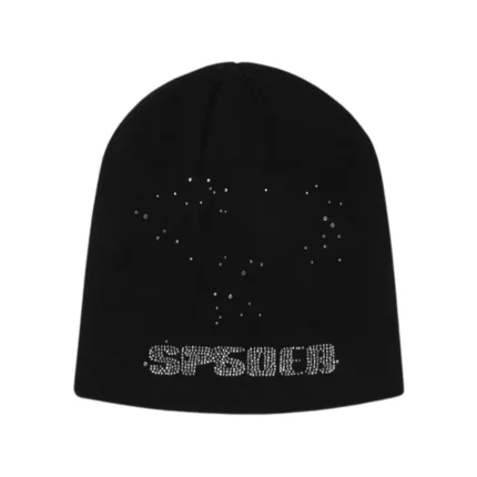 Sp5der Rhinestone Silk Skully Black Front