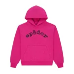 Sp5der VVS Hoodie Pink Front