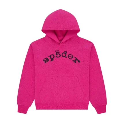 Sp5der VVS Hoodie Pink Front