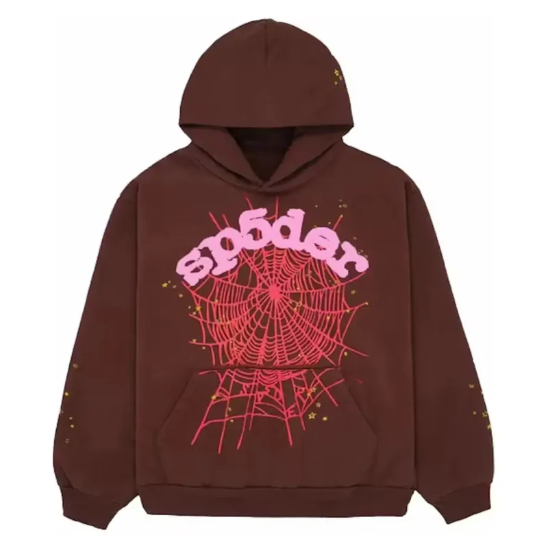 Sp5der Web Hoodie Brown Front