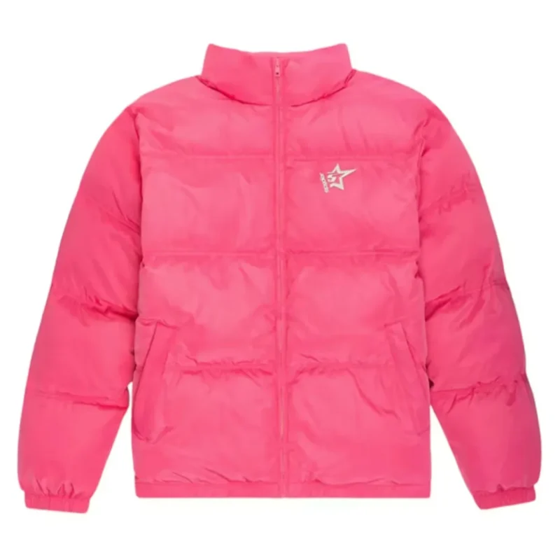 Sp5der 5Star Puffer Jacket Pink Front
