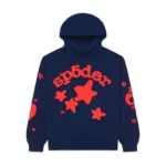 Sp5der Beluga Hoodie Navy Front