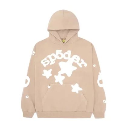 Sp5der Beluga Hoodie Sand Front