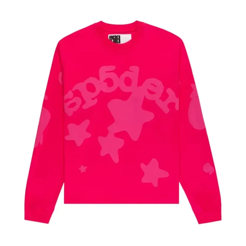 Sp5der Beluga Longsleeve Pink Front