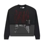 Sp5der Diffused Collegiate Crewneck Black Front