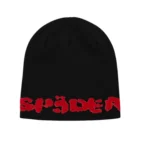 Sp5der Fuzzy Logo Mohair Beanie Black Front
