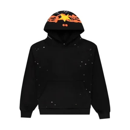 Sp5der Heavy Web Hoodie Black Front