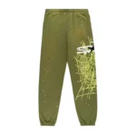 Sp5der Heavy Web Sweatpant Olive Front