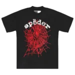 Sp5der Legacy Logo Heavyweight Tee Black front view plain