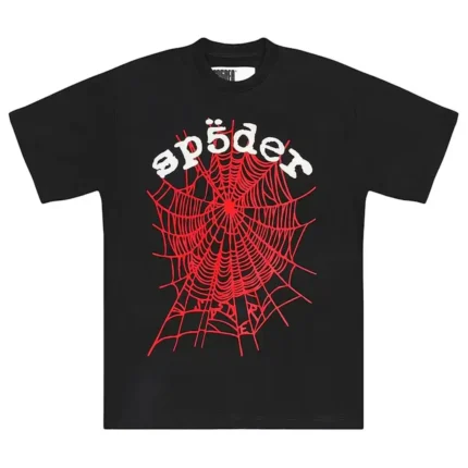 Sp5der Legacy Logo Heavyweight Tee Black front view plain