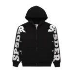 Sp5der MX555 Zip Hoodie Black Front