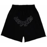 Sp5der OG Logo Embroidered Sweatshort Black Front