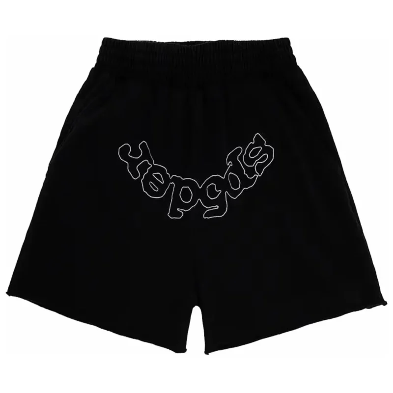 Sp5der OG Logo Embroidered Sweatshort Black Front