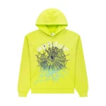 Sp5der OG Web V2 Gradient Hoodie Acid Green Front