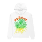Sp5der OG Web V2 Gradient Hoodie White Front