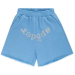 Sp5der OG Web V2 Sweatshort Dusty Blue Front