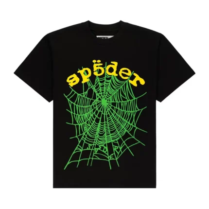 Sp5der OG Web V2 Tee Black Multicolor Front
