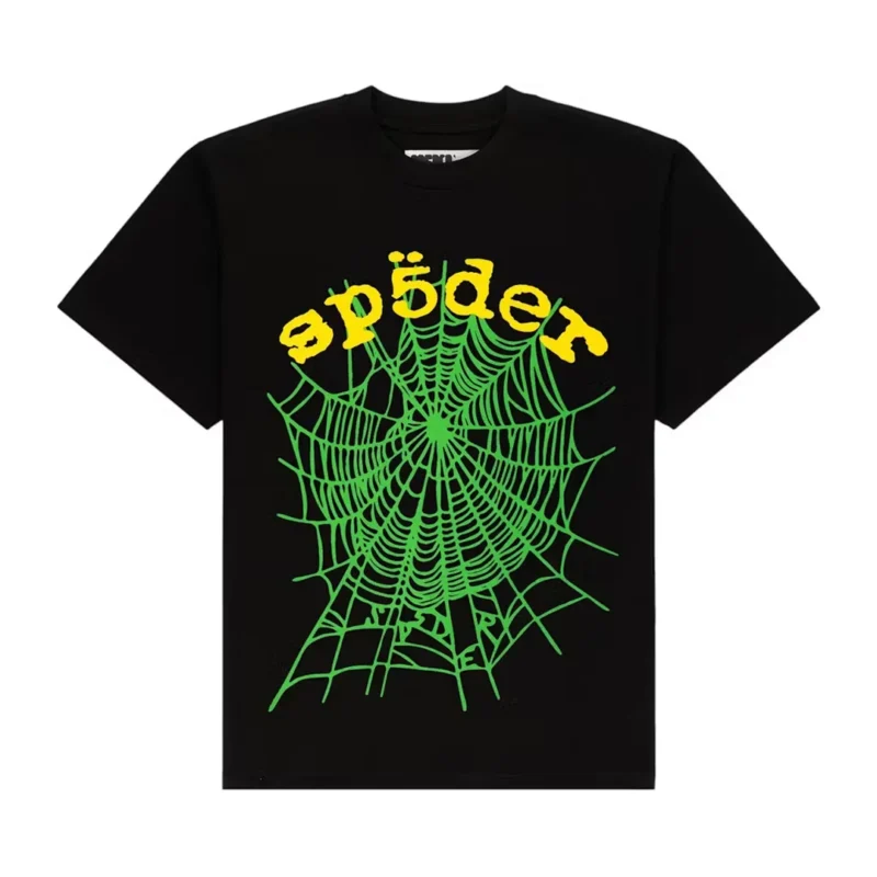 Sp5der OG Web V2 Tee Black Multicolor Front