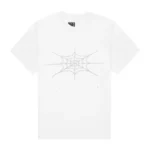 Sp5der Rhinestone Silk Tee White Front