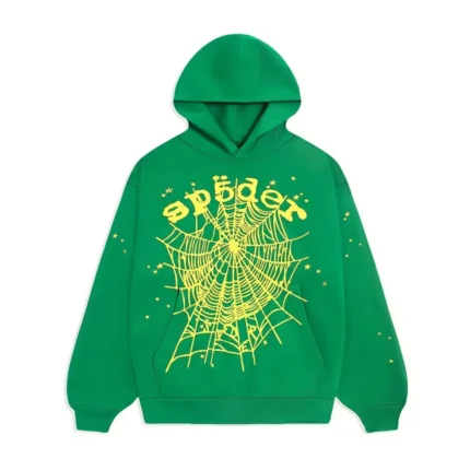 Sp5der Star OG Web V2 Hoodie Slime Green Front