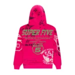 Sp5der Stencil Hoodie Pink Back