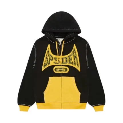 Sp5der T&F Zip Hoodie Black Front