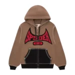 Sp5der T&F Zip Hoodie Brown Front