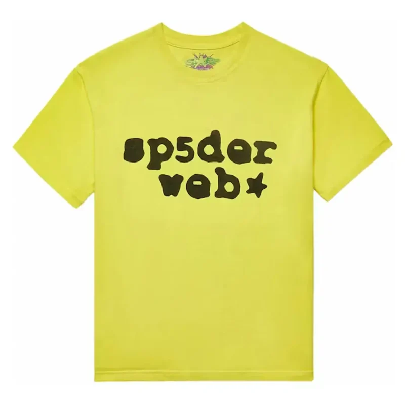 Sp5der Web Tee Yellow Black Front