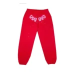 Sp5der Worldwide Red Angel Number 555 Sweatpants Red Front