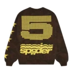 Sp5der 5 Crewneck Sweatshirt Brown Back