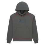 Sp5der Archive Contrast Hoodie Slate Grey Front