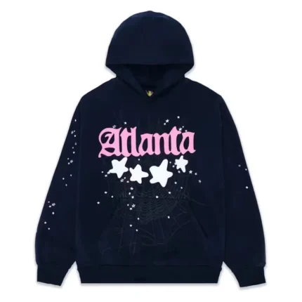 Sp5der Atlanta Hoodie Navy Front