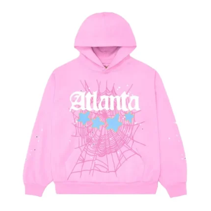 Sp5der Atlanta Hoodie Pink Front