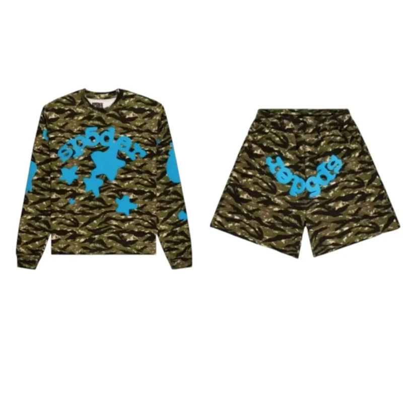 Sp5der Beluga LS Shirt & Short Set Tiger Camo Front