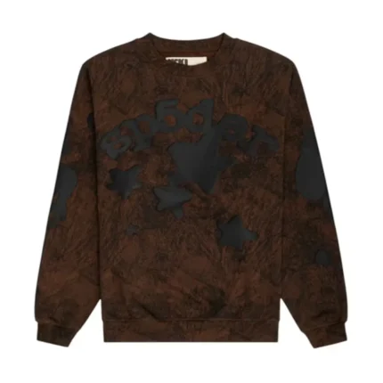 Sp5der Beluga Real Tree Camo Crewneck Sweatshirt Brown Front