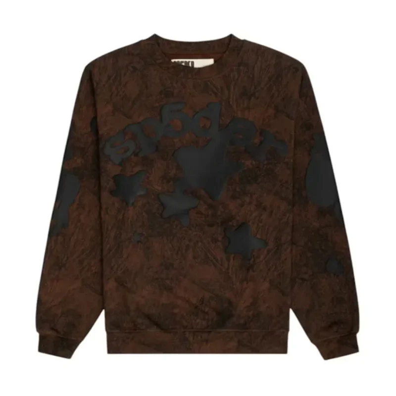 Sp5der Beluga Real Tree Camo Crewneck Sweatshirt Brown Front