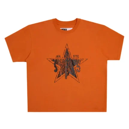 Sp5der Big Star Tee Red Orange Front