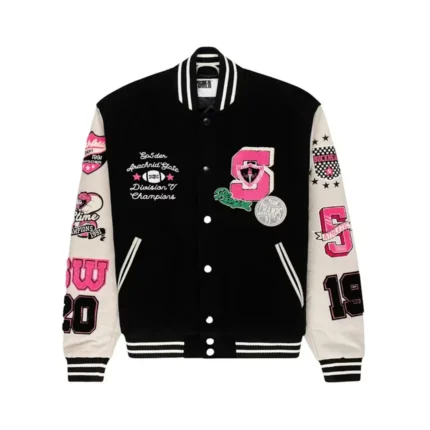 Sp5der Division 5 Varsity Jacket Black Front