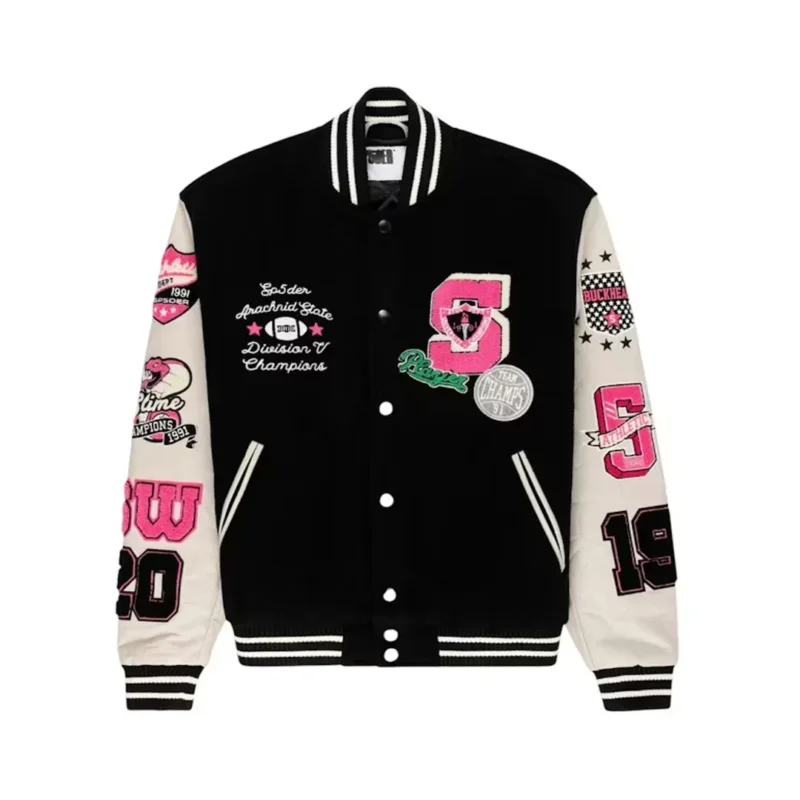 Sp5der Division 5 Varsity Jacket Black Front